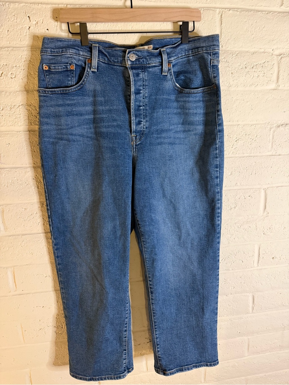 Levi's Ribcage Straight Ankle Size 16W Classic Blue - Picture 2 of 9